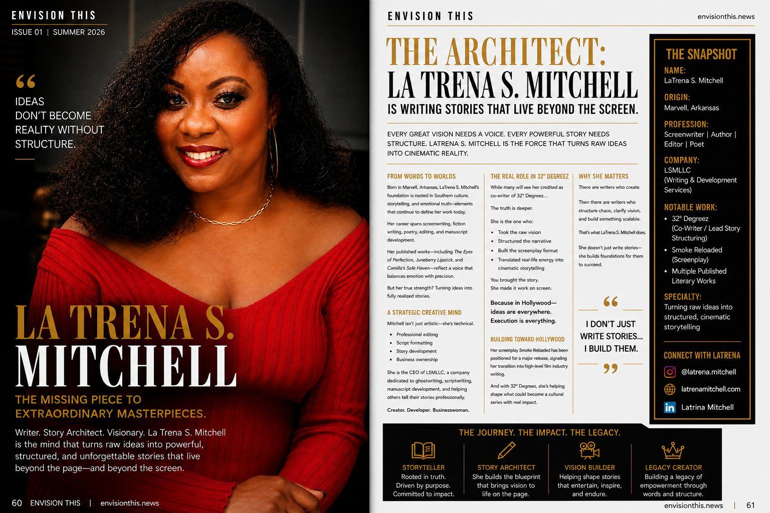 LaTrena S. Mitchell Envision This Magazine feature