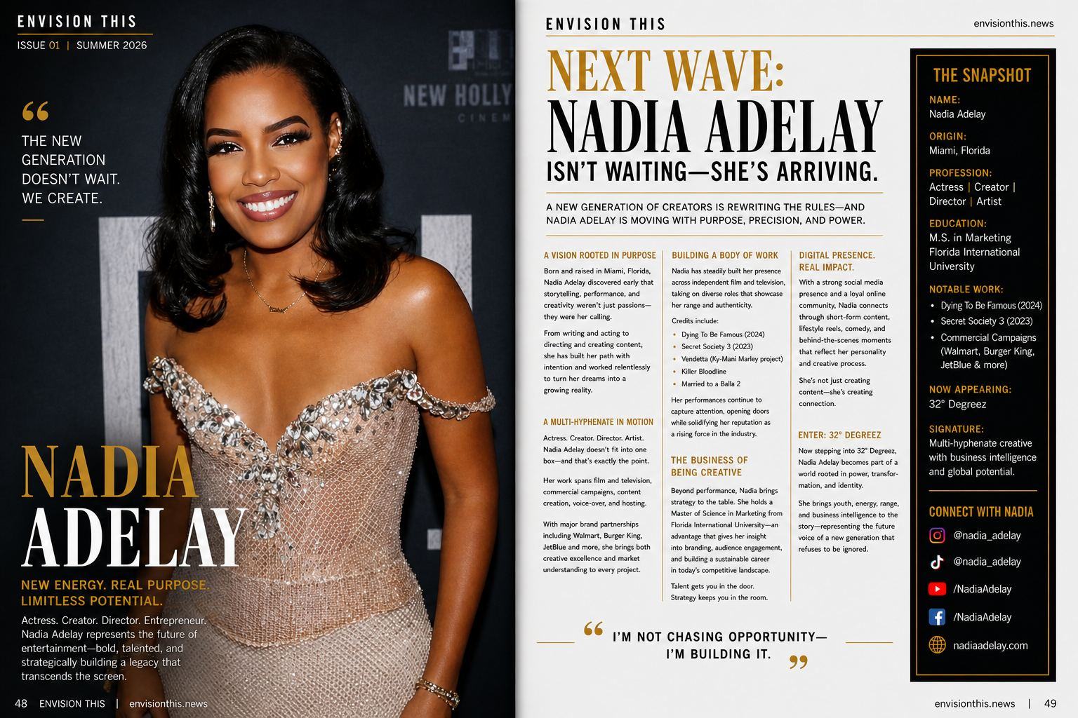 Nadia Adelay Envision This Magazine feature
